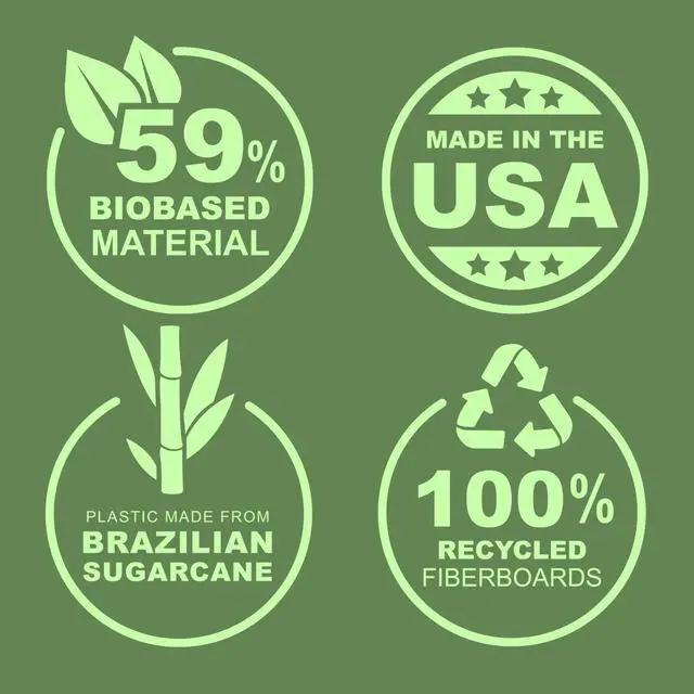 Alt view image 2 of 6 - Earth's Choice Plant Based BOHO D-Ring View Binders 1.5" Capacity 11 x 8.5 Sage 2/Pack U69542
