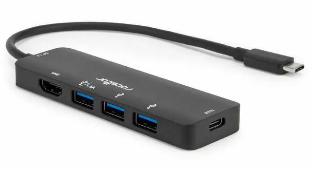 Alt view image 9 of 9 - Rocstor Type-C to HDMI/USB-Ax3/Type-C PD Charging with DP1.4 Alt Mode - 1 x USB 3.1 Type C - Male - 1 x HDMI Digital Audio/Video - Female, 3 x USB 3.1 Type A - Female, 1 x USB 3.1 Type C - Female - 38