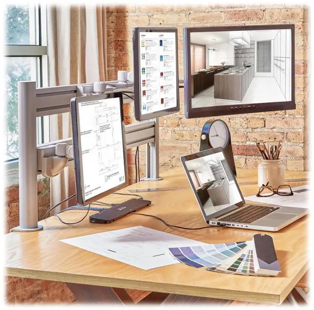 Alt view image 8 of 12 - Eaton Tripp Lite Series Dual-Extension Monitor Mount for Slat Wall System, 13" to 32" Displays, TAA (DMSW1332LTAA)