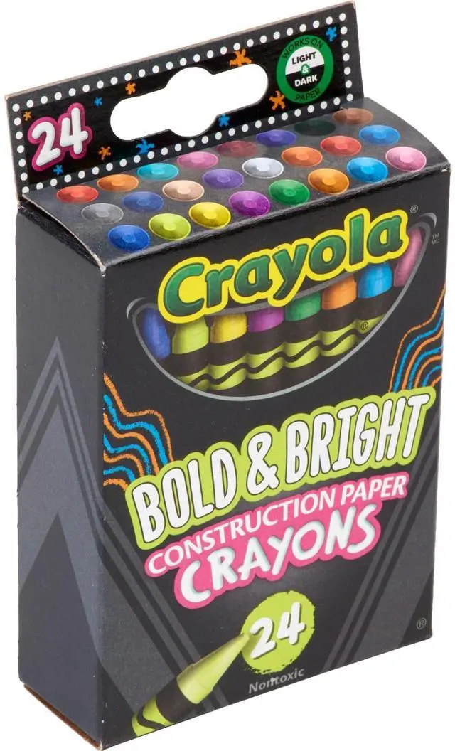 Alt view image 3 of 5 - Bold and Bright Construction Paper Crayons Regular Size 0.5" x 3.5" 24 Assorted Colors 24/Box 523463