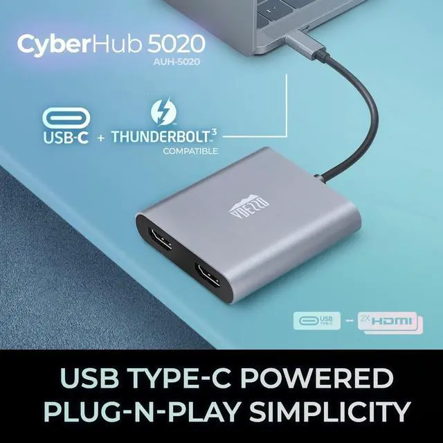 Alt view image 19 of 20 - Adesso USB-C to Dual HDMI Adapter