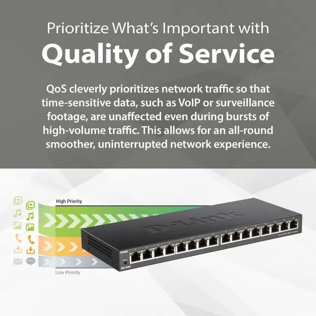 Alt view image 9 of 13 - D-Link 16-Port Gigabit Unmanaged/Plug and Play Switch | Fanless| Slim Metal Compact | Desktop - (DGS-1016S)