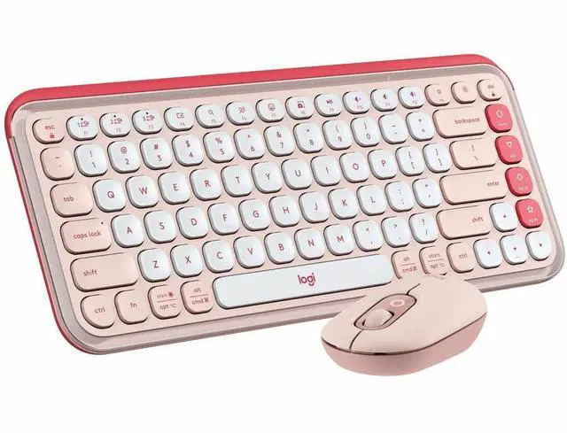 Alt view image 8 of 14 - Logitech - POP ICON COMBO Compact TKL Bluetooth Keyboard and Mouse Bundle with Programmable Quiet Keys and Buttons - Rose & Off-White