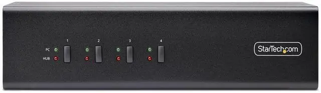 Alt view image 10 of 14 - StarTech 4-Port Dual-Monitor DisplayPort KVM Switch 4K 60Hz 2x USB 5Gbps Ports Hotkey/Push-Button Switching TAA Compliant P4DD46A2KVMSWITCH