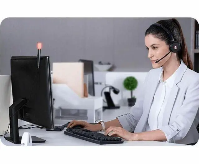 Alt view image 11 of 14 - Yealink WH62 Headset - Microsoft Teams Certification - Stereo - Wireless - DECT - 524.9 ft - 32 Ohm - 20 Hz - 20 kHz - On-ear, Over-the-head - Binaural - Ear-cup