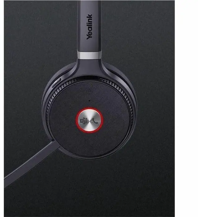 Alt view image 12 of 14 - Yealink WH62 Headset - Microsoft Teams Certification - Stereo - Wireless - DECT - 524.9 ft - 32 Ohm - 20 Hz - 20 kHz - On-ear, Over-the-head - Binaural - Ear-cup