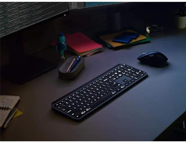 Alt view image 7 of 7 - Logitech MX Keys Advanced Wireless Illuminated Keyboard Black 920009295