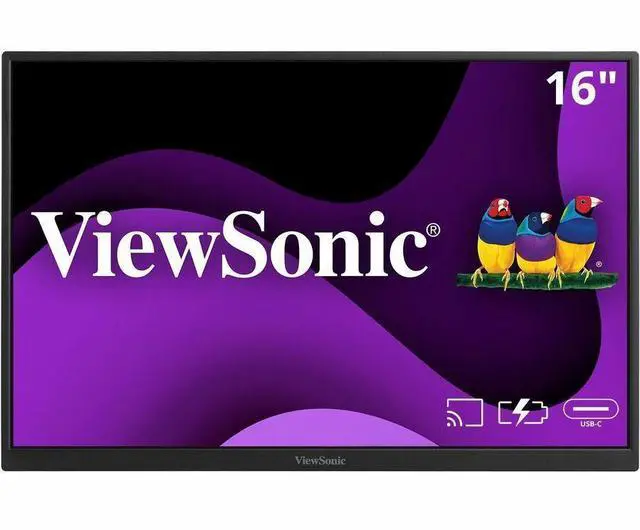 Alt view image 16 of 20 - ViewSonic VG1656N 16" 1200p IPS Wireless Portable Monitor with 2 Way Powered 60W USB C, Built-in 4000 mAh Battery and Stand with Smart Cover