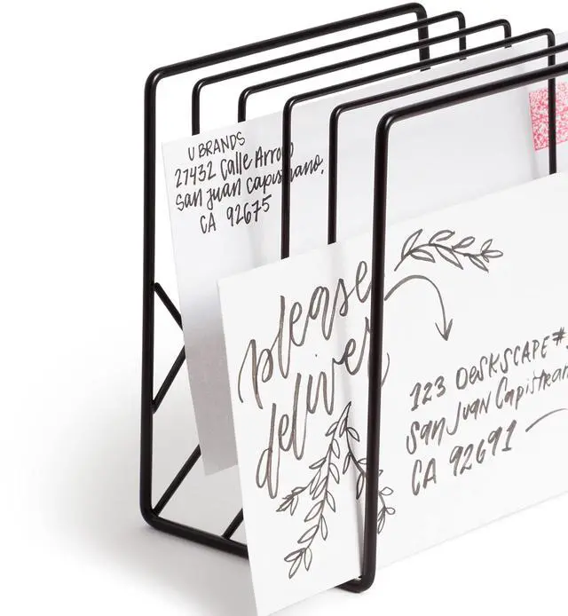 Alt view image 6 of 7 - Vena Wire Letter Sorter 5 Sections Assorted Sizes 3.94 x 5.24 x 6.1 Black 3841U0312