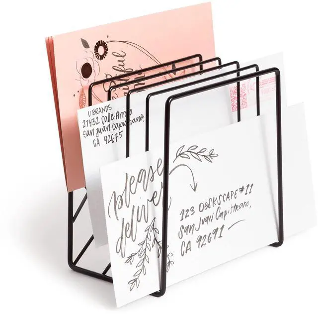 Alt view image 5 of 7 - Vena Wire Letter Sorter 5 Sections Assorted Sizes 3.94 x 5.24 x 6.1 Black 3841U0312