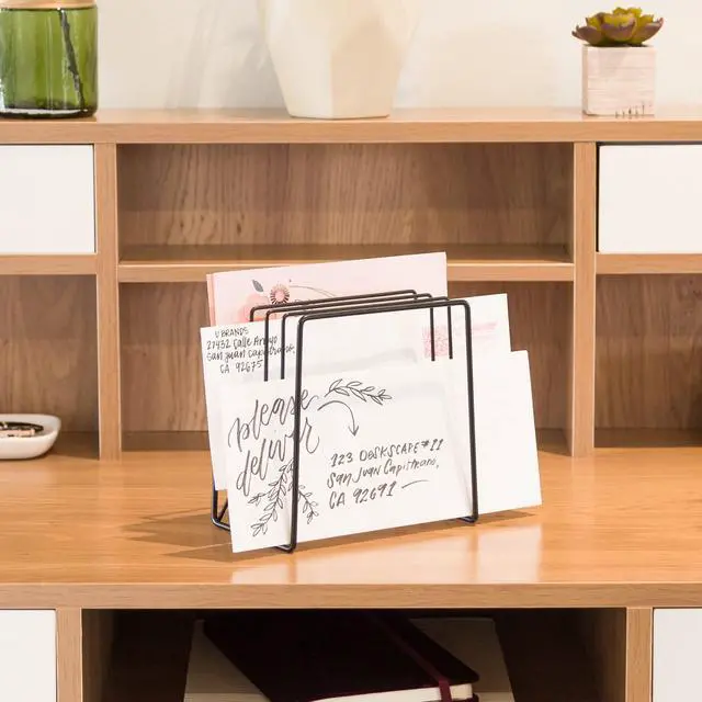 Alt view image 7 of 7 - Vena Wire Letter Sorter 5 Sections Assorted Sizes 3.94 x 5.24 x 6.1 Black 3841U0312