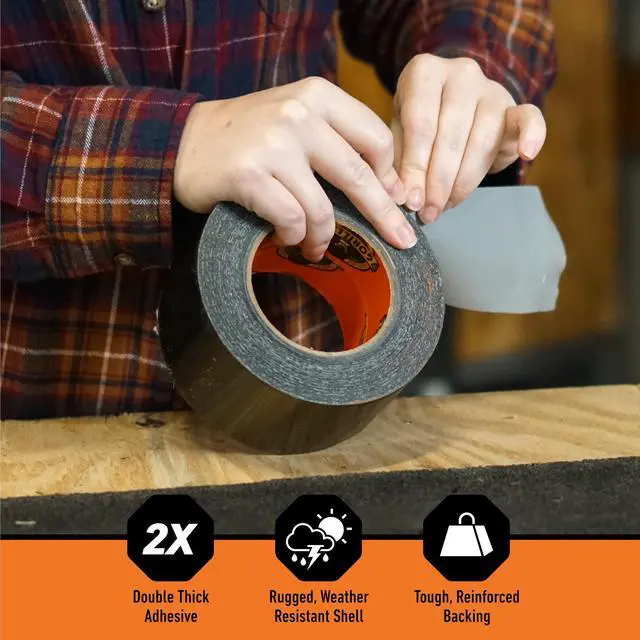 Alt view image 4 of 8 - Gorilla Tape 3" Core 2.88" x 25 yds Black 106425