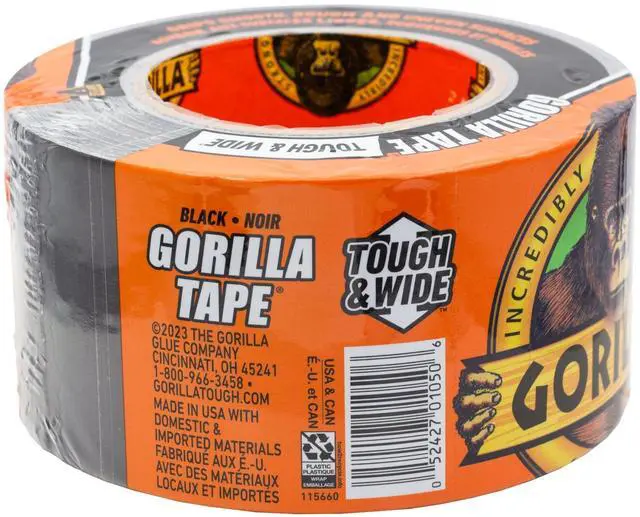 Alt view image 8 of 8 - Gorilla Tape 3" Core 2.88" x 25 yds Black 106425