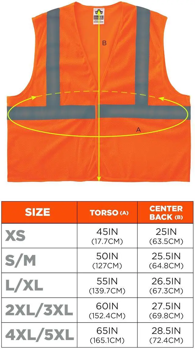 Alt view image 12 of 12 - 8205HL 4XL/5XL Orange Class 2 Super Econo Vest