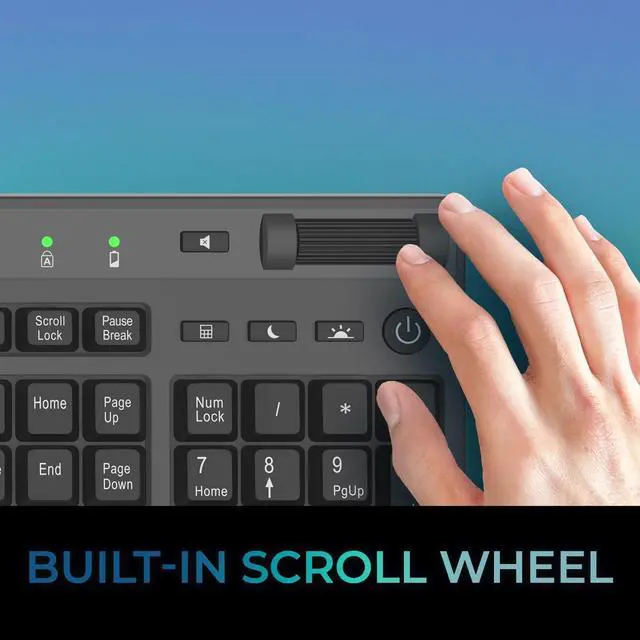 Alt view image 15 of 15 - Adesso Wireless 104 Key Full Size Keyboard with Touchpad WKB-4450UB