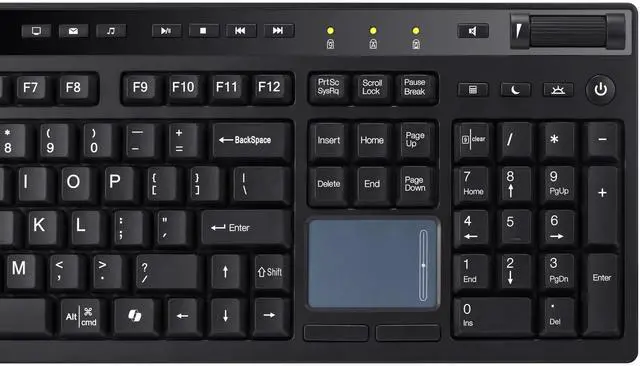 Alt view image 12 of 15 - Adesso Wireless 104 Key Full Size Keyboard with Touchpad WKB-4450UB