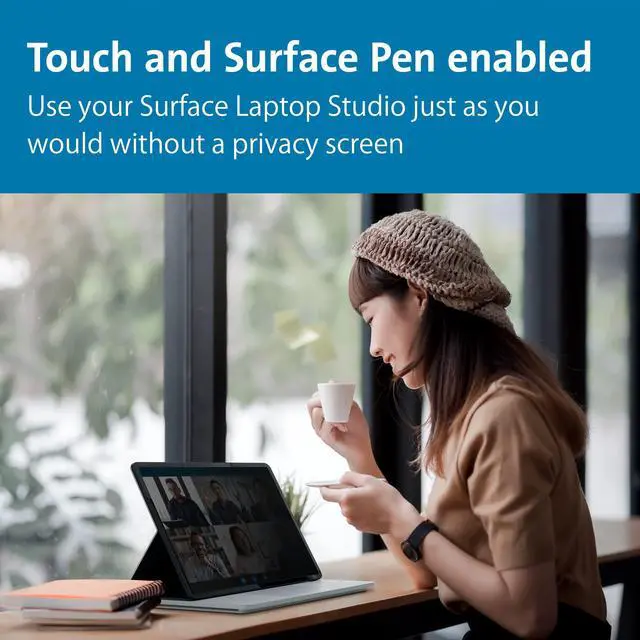 Alt view image 14 of 16 - kensington magpro elite magnetic privacy screen for surface laptop studio (k51701ww)
