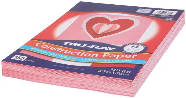 Alt view image 3 of 7 - Tru-Ray Construction Paper 70 lb Text Weight 9 x 12 Assorted Valentine Colors 150/Pack P6683