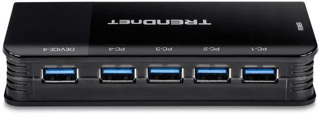 Alt view image 19 of 20 - TRENDnet TK-U404  4 Computer 4-Port USB 3.1 Sharing Switch