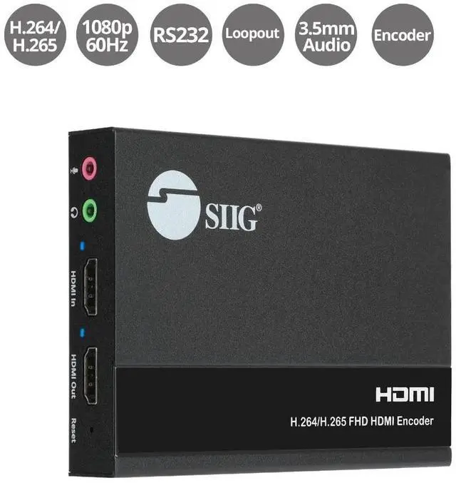 Alt view image 2 of 7 - SIIG 1080p HDMI Video H.264 H.265 IPTV Encoder with Loopout CEH27511S1