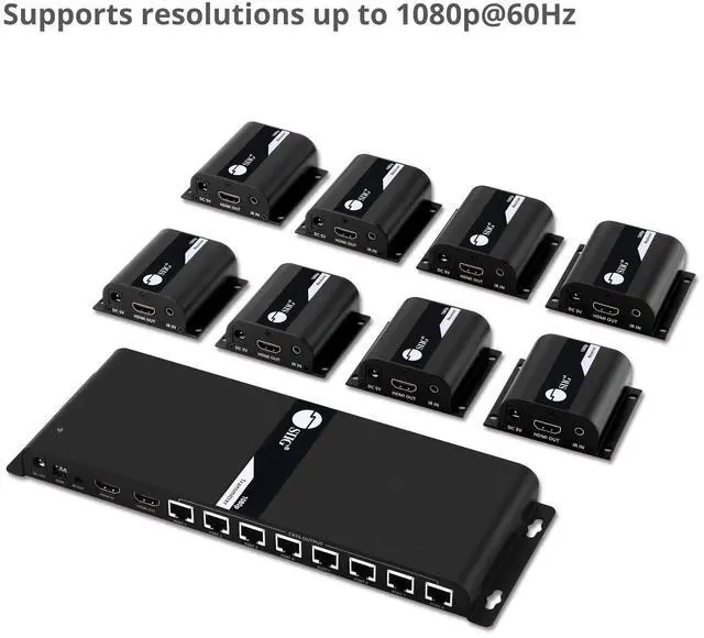 Alt view image 16 of 20 - Siig 8-Port Hdmi Splitter Over Cat6 Extender With Ir - 40M
