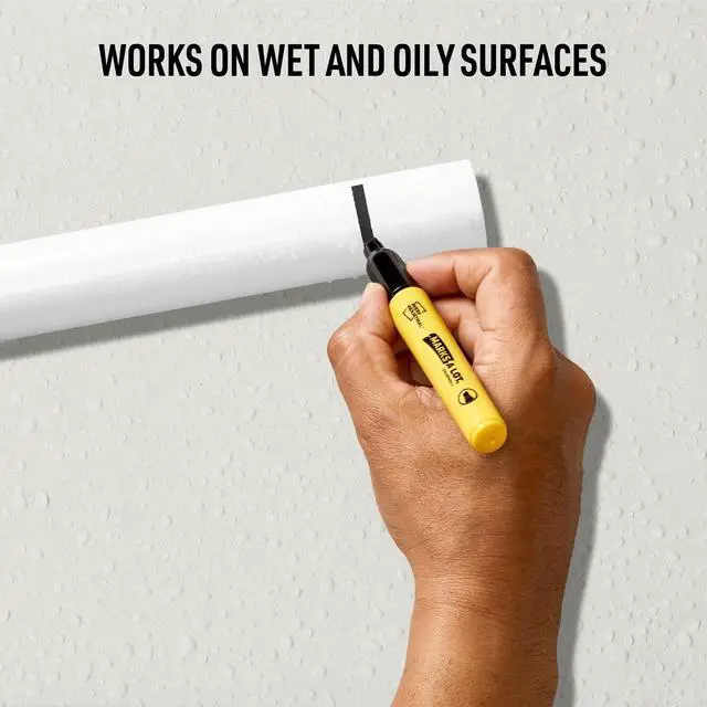 Alt view image 9 of 14 - Avery UltraDuty Marks A Lot Permanent Markers, Chisel Tip, Water Resistant, Industrial Grade Ink, 12 Black Markers (29842)