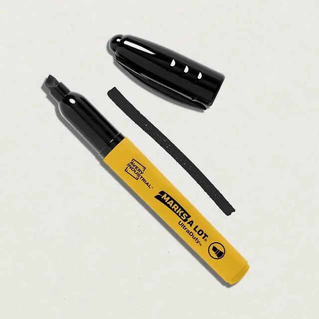 Alt view image 10 of 14 - Avery UltraDuty Marks A Lot Permanent Markers, Chisel Tip, Water Resistant, Industrial Grade Ink, 12 Black Markers (29842)