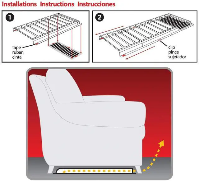 Alt view image 7 of 7 - Deflecto Under Furniture Air Deflector 11 x 20 x 1.25 Clear UFAD