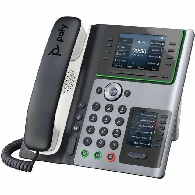 Alt view image 8 of 11 - HP Poly Edge E400 IP Phone and PoE enabled, Corded desktop phone TAA Compliant | 89B54AA#ABA