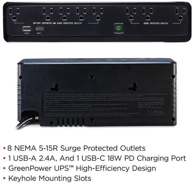 Alt view image 3 of 11 - CyberPower SL950U Standby UPS System, 950VA/510W, 8 Outlets, USB Charge Ports