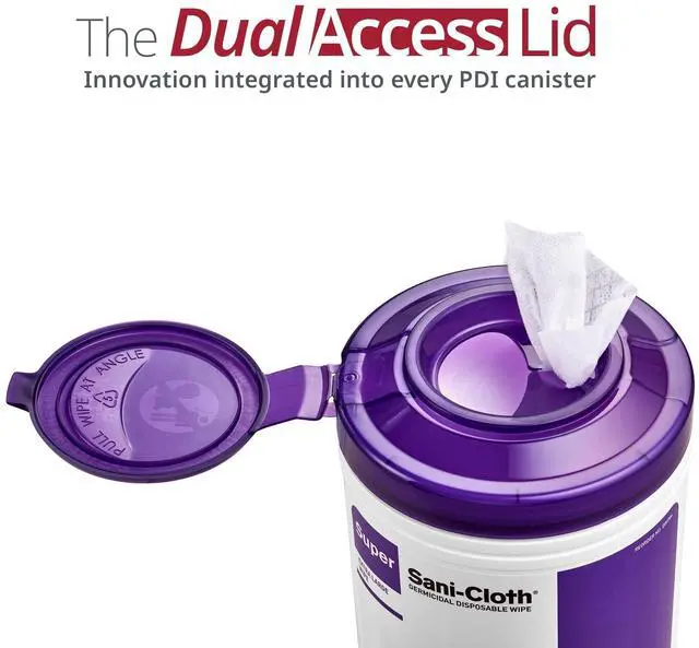 Alt view image 3 of 4 - Super Sani-Cloth Germicidal Disposable Wipes 1-Ply 6 x 6.75 Unscented White 160/Canister 12 Canisters/Carton NICQ55172