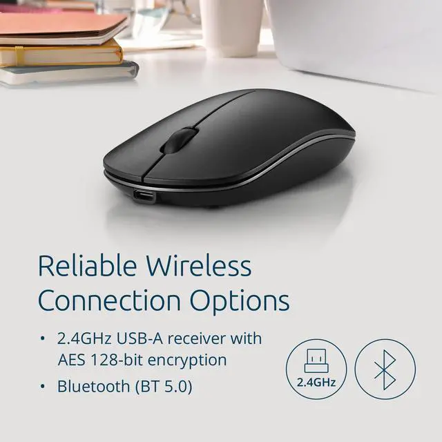 Alt view image 10 of 13 - Kensington MY230 EQ Rechargeable Mouse - Wireless - Midsize - Mid Size Mouse - Wireless - Bluetooth/Radio Frequency - 2.40 GHz - Rechargeable - USB Type A - Scroll Wheel - 3 Button(s) - Symmetrical