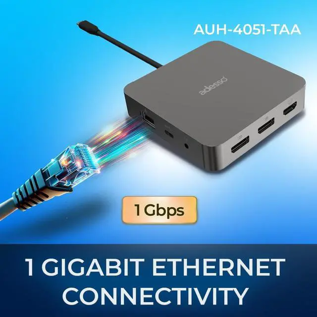 Alt view image 13 of 14 - Adesso AUH-4051 Docking Station - for Notebook/Monitor - Charging Capability - 65 W - USB Type C - 3 Displays Supported - 4K @ 60Hz, 8K @ 30Hz - 3840 x 2160, 7680 x 4320 - 5 x USB Ports - 3 x USB Type