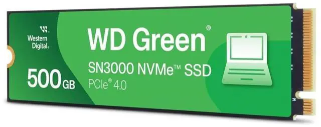 Alt view image 9 of 11 - WD Green SN3000 WDS500G4G0E-00CPS0 500 GB Solid State Drive - M.2 2280 Internal - PCI Express NVMe (PCI Express NVMe 4.0 x4) - Notebook, Desktop PC, Computer Device Supported - 100 TB TBW