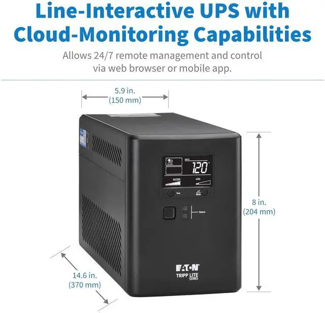 Alt view image 11 of 15 - Tripp Lite series 1440VA 1000W 120V Line-Interactive Cloud-Connected UPS
