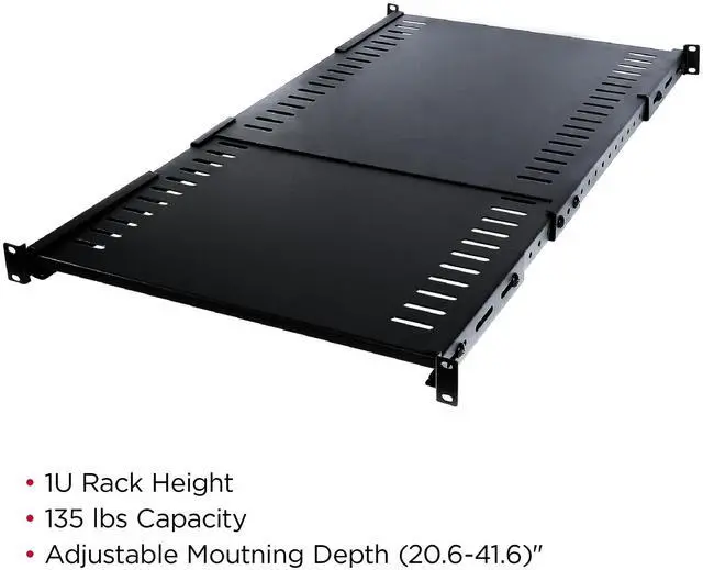 Alt view image 10 of 11 - 19" 1U Depth Adjstbl Shelf