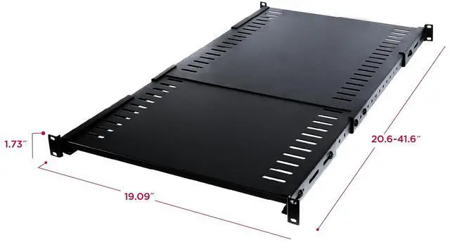 Alt view image 11 of 11 - 19" 1U Depth Adjstbl Shelf