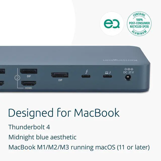 Alt view image 15 of 15 - Kensington SD5900T Docking Station - for Notebook/Smartphone/Monitor/AirPod/Smartwatch/Solid State Drive/Memory Card Reader - Charging Capability - Memory Card Reader - SD, microSD - 149.10 W - Thunde