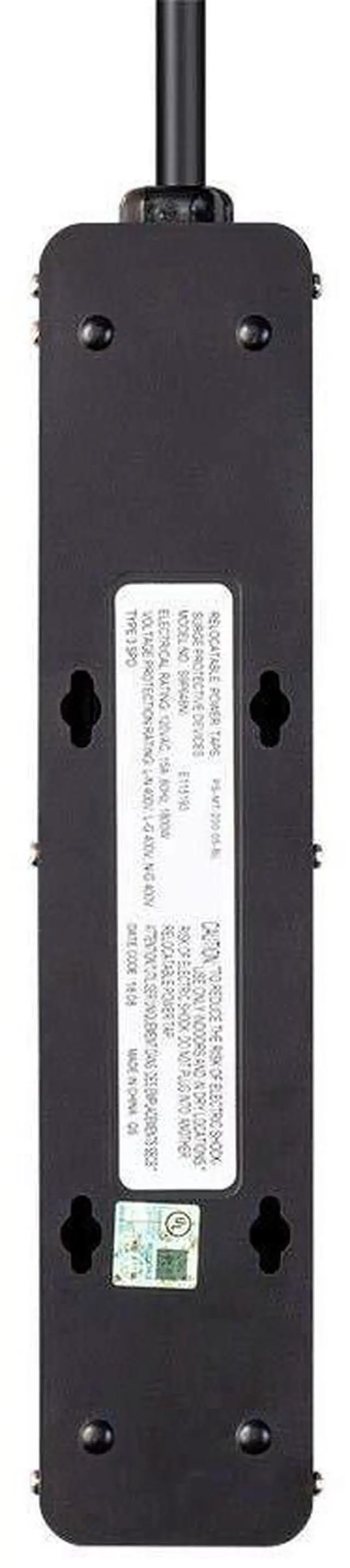 Alt view image 12 of 12 - Monoprice Heavy Duty 6 Outlet Metal Surge Power Strip - Black With 6 Feet Cord | 540 Joules