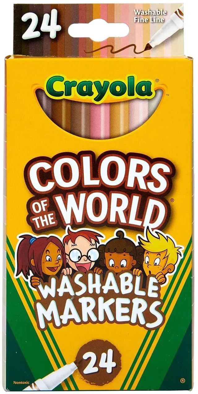 Alt view image 2 of 7 - Crayola Colors of the World Washable Markers Fine Bullet Tip 24 Pack 587810