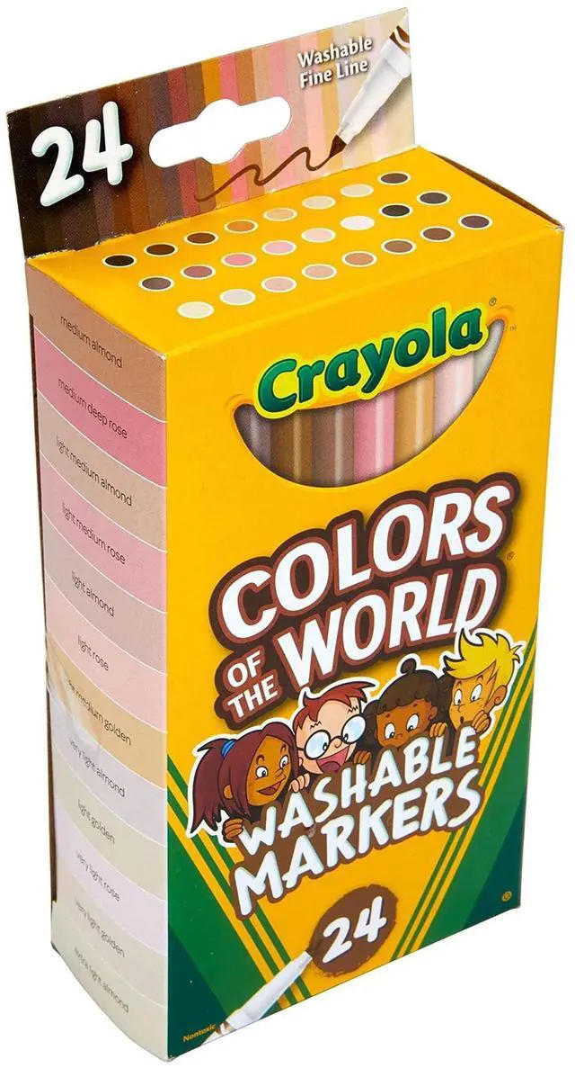 Alt view image 4 of 7 - Crayola Colors of the World Washable Markers Fine Bullet Tip 24 Pack 587810