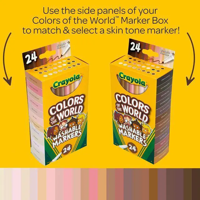 Alt view image 5 of 7 - Crayola Colors of the World Washable Markers Fine Bullet Tip 24 Pack 587810