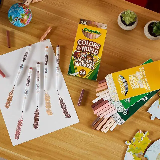 Alt view image 7 of 7 - Crayola Colors of the World Washable Markers Fine Bullet Tip 24 Pack 587810