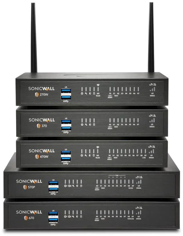 Alt view image 3 of 8 - SonicWall TZ470W Wireless Firewall (Gen 7) w/ Secure Upgrade Plus (3-Year Essential Protection Security Suite) and 1 Year CSE | 03-SSC-3017
