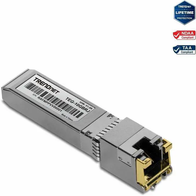 Alt view image 9 of 15 - TRENDnet TEG-10GBRJ, 10G RJ-45 Copper SFP+ Module