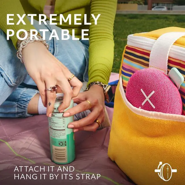 Alt view image 13 of 14 - Ultimate Ears MINIROLL Ultra-Portable Waterproof Bluetooth Speaker, Big Bass, IP67 Dustproof, 131 ft (40 m) Range - Calming Pink