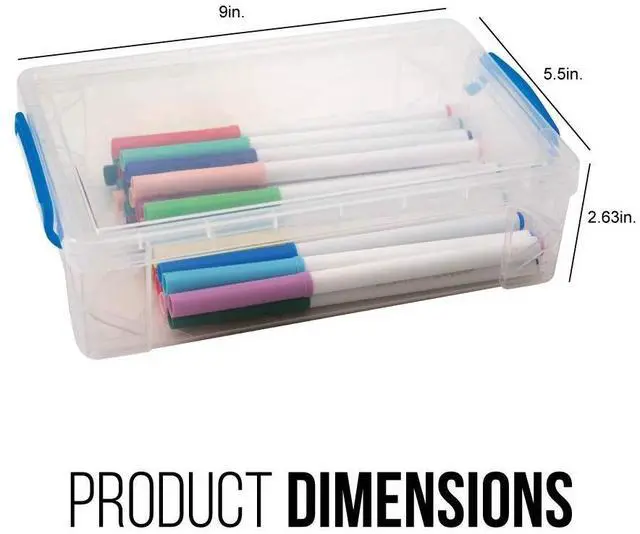 Alt view image 14 of 14 - Advantus 37539 Super Stacker Large Pencil Box, 9 X 5 1/2 X 2 5/8, Clear