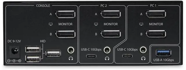 Alt view image 3 of 7 - StarTech 2-Port Dual-Monitor DisplayPort KVM Switch P2CDD143-KVM-SWITCH