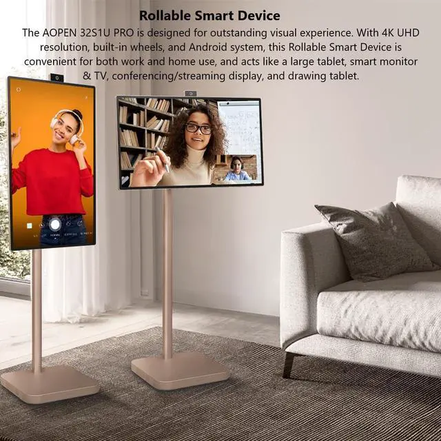 Alt view image 3 of 8 - Acer AOpen 32S1UPRO 4K UHD LED Monitor - 16:9 - Gold 31.5" Viewable - Vertical Alignment (VA) - LED Backlight - 3840 x 2160 - 16.7 Million Colors - 350 Nit - 21 ms - Speakers - HDMI