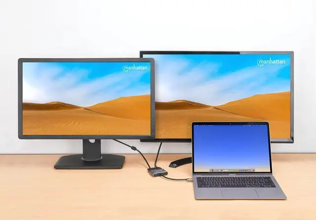 Alt view image 7 of 8 - Manhattan USB-C to HDMI & VGA 4-in-1 Docking Converter with Power Delivery